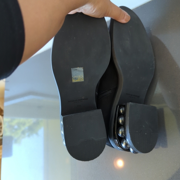 Nicholas Kirkwood Black Suede Pearl Crosta Ankle Bootie EU 39.5 US 9.5 - Picture 9 of 9